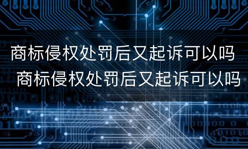 商标侵权处罚后又起诉可以吗 商标侵权处罚后又起诉可以吗知乎