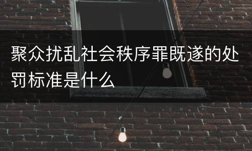 聚众扰乱社会秩序罪既遂的处罚标准是什么