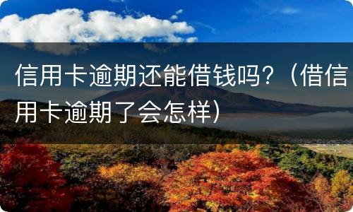 信用卡逾期还能借钱吗?（借信用卡逾期了会怎样）