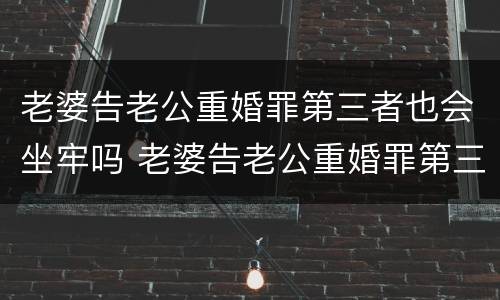 老婆告老公重婚罪第三者也会坐牢吗 老婆告老公重婚罪第三者也会坐牢吗视频