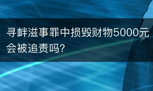 寻衅滋事罪中损毁财物5000元会被追责吗？