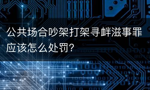 公共场合吵架打架寻衅滋事罪应该怎么处罚？