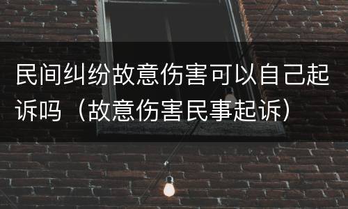 民间纠纷故意伤害可以自己起诉吗（故意伤害民事起诉）