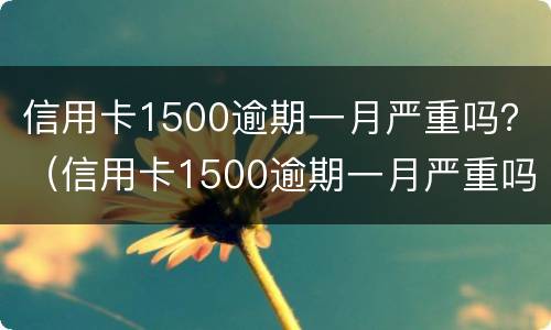 信用卡1500逾期一月严重吗？（信用卡1500逾期一月严重吗怎么办）