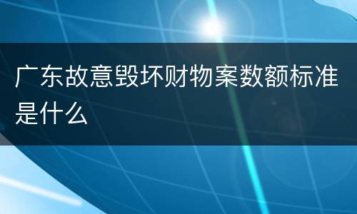 广东故意毁坏财物案数额标准是什么