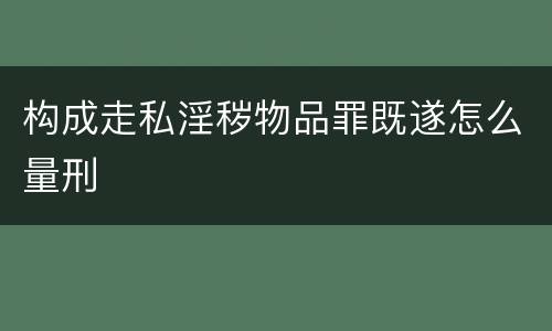 构成走私淫秽物品罪既遂怎么量刑