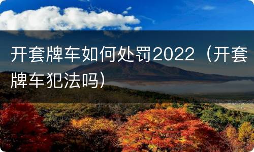 开套牌车如何处罚2022（开套牌车犯法吗）