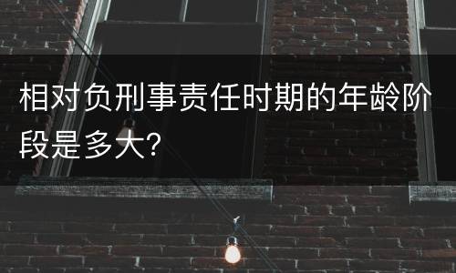 相对负刑事责任时期的年龄阶段是多大？