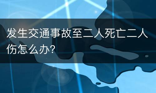 发生交通事故至二人死亡二人伤怎么办？