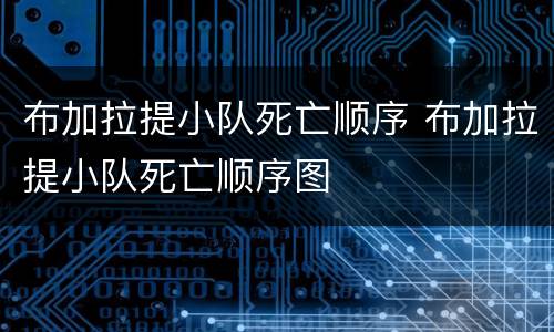 布加拉提小队死亡顺序 布加拉提小队死亡顺序图