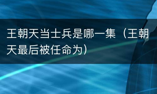 王朝天当士兵是哪一集（王朝天最后被任命为）