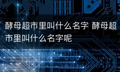 酵母超市里叫什么名字 酵母超市里叫什么名字呢