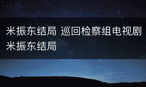 米振东结局 巡回检察组电视剧米振东结局