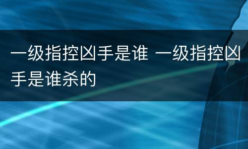 一级指控凶手是谁 一级指控凶手是谁杀的