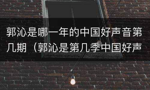 郭沁是哪一年的中国好声音第几期（郭沁是第几季中国好声音）