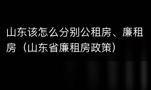 山东该怎么分别公租房、廉租房（山东省廉租房政策）