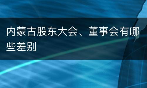 内蒙古股东大会、董事会有哪些差别