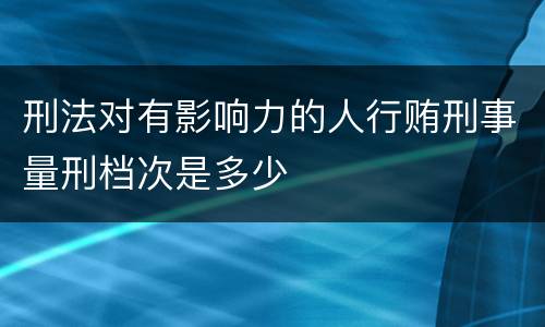 刑法对有影响力的人行贿刑事量刑档次是多少