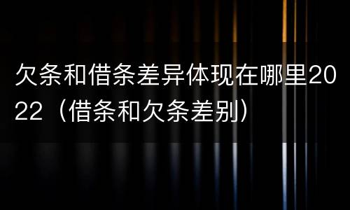 欠条和借条差异体现在哪里2022（借条和欠条差别）