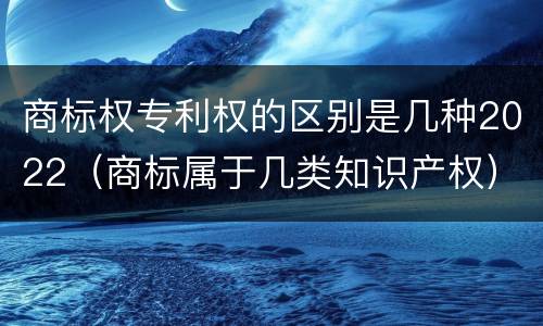 商标权专利权的区别是几种2022（商标属于几类知识产权）