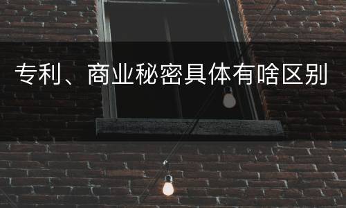 专利、商业秘密具体有啥区别