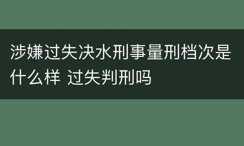 涉嫌过失决水刑事量刑档次是什么样 过失判刑吗