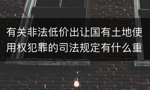 有关非法低价出让国有土地使用权犯罪的司法规定有什么重要内容