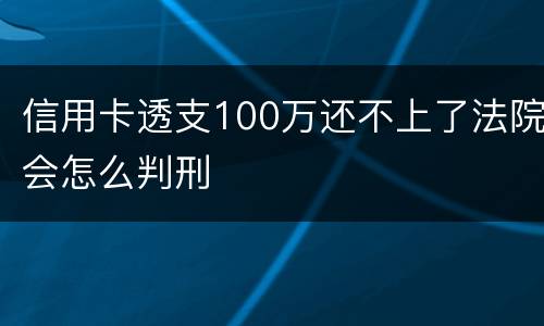 信用卡透支100万还不上了法院会怎么判刑