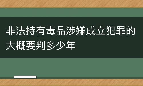 非法持有毒品涉嫌成立犯罪的大概要判多少年