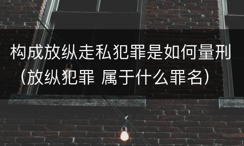 构成放纵走私犯罪是如何量刑（放纵犯罪 属于什么罪名）