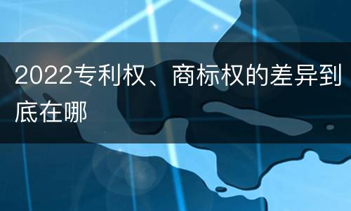 2022专利权、商标权的差异到底在哪