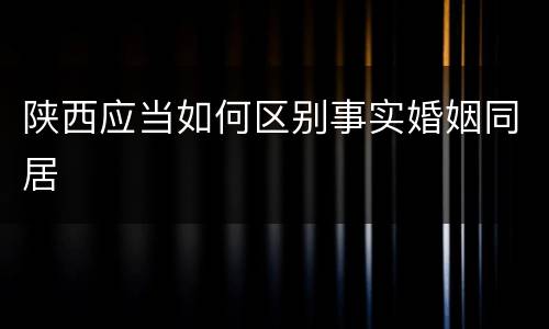 陕西应当如何区别事实婚姻同居