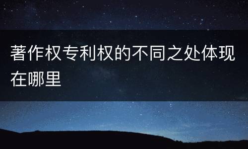 著作权专利权的不同之处体现在哪里