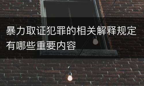 暴力取证犯罪的相关解释规定有哪些重要内容