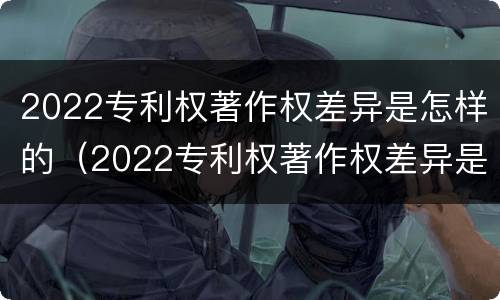 2022专利权著作权差异是怎样的（2022专利权著作权差异是怎样的呢）