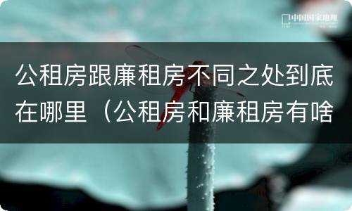 公租房跟廉租房不同之处到底在哪里（公租房和廉租房有啥不同）