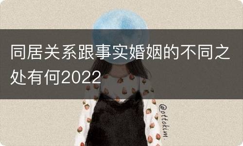 同居关系跟事实婚姻的不同之处有何2022