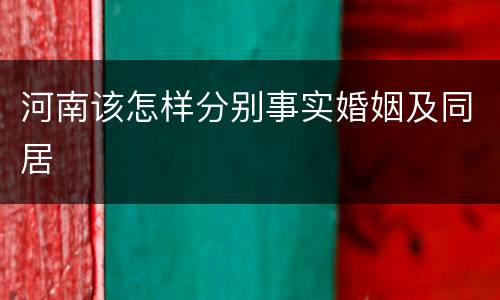 河南该怎样分别事实婚姻及同居