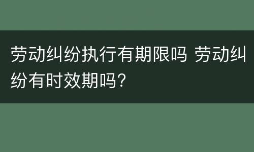 劳动纠纷执行有期限吗 劳动纠纷有时效期吗?