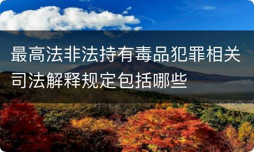 最高法非法持有毒品犯罪相关司法解释规定包括哪些