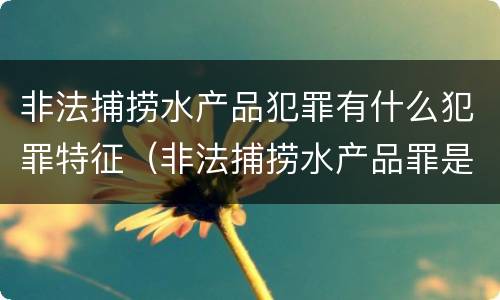 非法捕捞水产品犯罪有什么犯罪特征（非法捕捞水产品罪是行为犯吗）