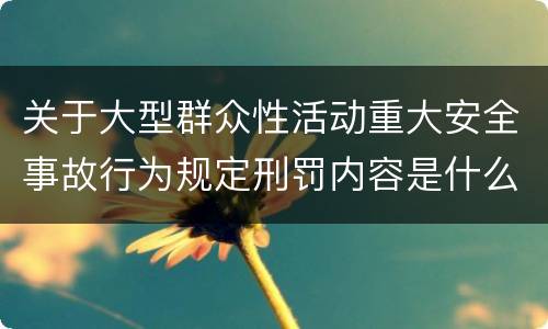 关于大型群众性活动重大安全事故行为规定刑罚内容是什么样