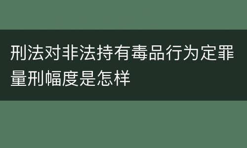 刑法对非法持有毒品行为定罪量刑幅度是怎样