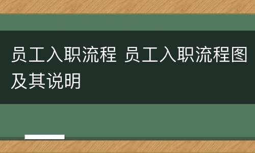 员工入职流程 员工入职流程图及其说明