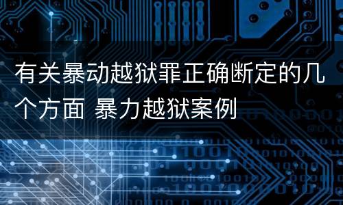 有关暴动越狱罪正确断定的几个方面 暴力越狱案例