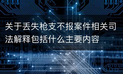 关于丢失枪支不报案件相关司法解释包括什么主要内容