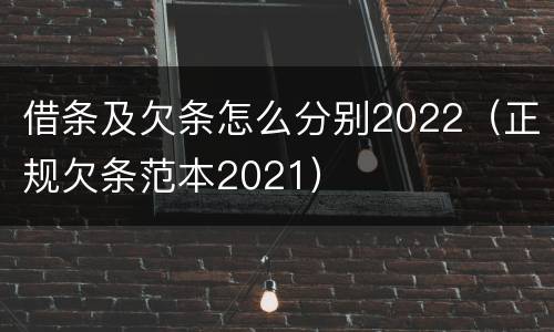 借条及欠条怎么分别2022（正规欠条范本2021）