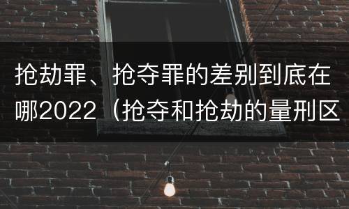 抢劫罪、抢夺罪的差别到底在哪2022（抢夺和抢劫的量刑区别）