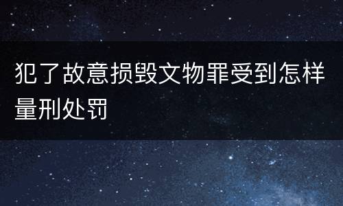 犯了故意损毁文物罪受到怎样量刑处罚