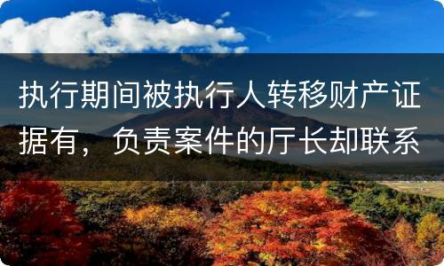 执行期间被执行人转移财产证据有，负责案件的厅长却联系不上怎么办